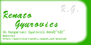 renato gyurovics business card